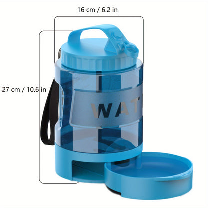 74oz Portable Dog Water Bottle with Built-In Collapsible Bowl Leakproof Large Capacity Travel Water Bottle for Dogs Hiking Camping Park Ideal for Small to Large Breeds