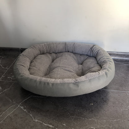 Oval Pet Bed for Cats and Small to Medium Dogs - Soft Warm Textured Polyester Cozy Nest Lounge, All-Season Comfortable Indoor Sleeping Cushion Bed for Kittens Puppies Chihuahua Dachshund Shih Tzu