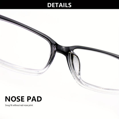 10-Pack Reading Glasses for Men & Women - Ultra-Light Square Frame Readers with HD Clear Lenses, Vintage Metal Accents, Strengths +1.0 to +4.0 for Home Office & Everyday, Great Gift for Seniors