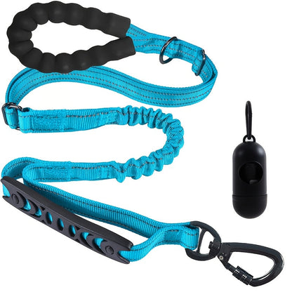 4-in-1 Elastic Dog Leash for Medium Large Dogs Adjustable Bungee Training Leash with Foam Grip Handle Anti-Choke Shock Absorbing – Multifunctional Dog Walking Leash for Hands-Free Jogging and Training