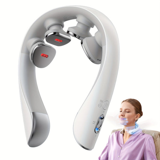 SKG K5-3 Pro Heated Neck Massager Cordless Portable Shiatsu Shoulder & Back Massager with Vibration & Deep Kneading for Home Office Car & Travel – Gift for Men & Women