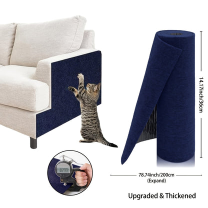 Cat Scratch Furniture Protectors Self-Adhesive - Trimmable Sofa & Wall Scratch Guards, Durable Cat Scratching Deterrent Pads for Couch, Chair, Door Frame