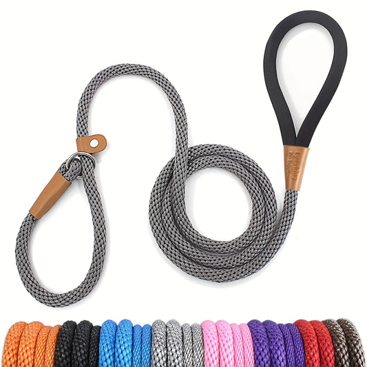 Durable Nylon Dog Leash for Small Medium Large Dogs - Heavy Duty Woven Training Leash S-XL, 8 Colors, Strong Comfortable Handle Dog Walking Lead