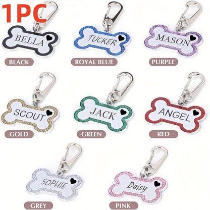 Personalized Engravable Dog ID Tag Collar Plate – Fashionable Anti-Lost Name & Phone Number Plate for Cats & Dogs, 8 Colors, Fits Small Medium Large Breeds, Cute Stylish Pet Gift
