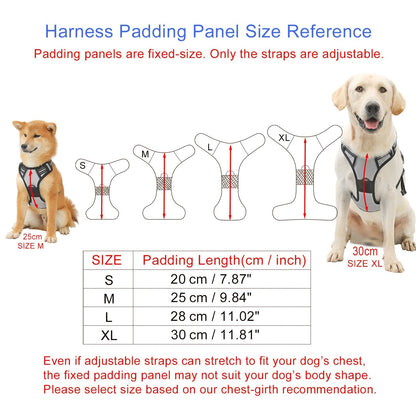 Dog Harness Leash and Poop Bag Dispenser Set 3-Piece Escape-Proof Adjustable Breathable Vest Harness for Medium Large Dogs with Reflective Strips – No-Pull Padded Dog Walking Kit with Waste Bag Holder