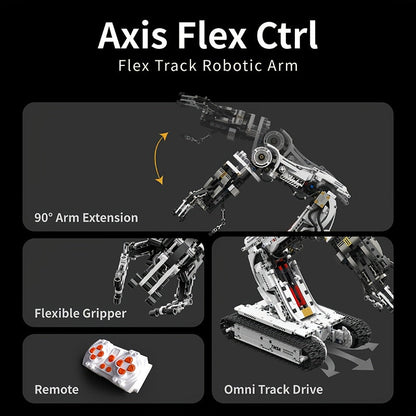 Robotic Arm Building Block Set 1468pcs Second Generation STEM Engineering Toy, DIY Mechanical Tech Robot Kit with Remote Control 8-Direction Gear Linkage Three-Claw Gripper for Kids Teens Adults