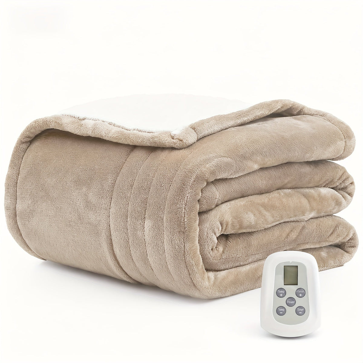Electric Heated Blanket with Dual Control - 10 Heat Levels, 10-Hour Auto-Off, Overheat Protection, Soft Flannel, Fast Heating, Machine Washable - 4 Sizes & 4 Colors