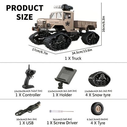 RC Military Truck 4WD 2.4GHz All Terrain Off-Road Sport Car with Wi-Fi HD Camera – Remote Control Vehicle for Kids & Adults – Perfect Birthday & Holiday Gift