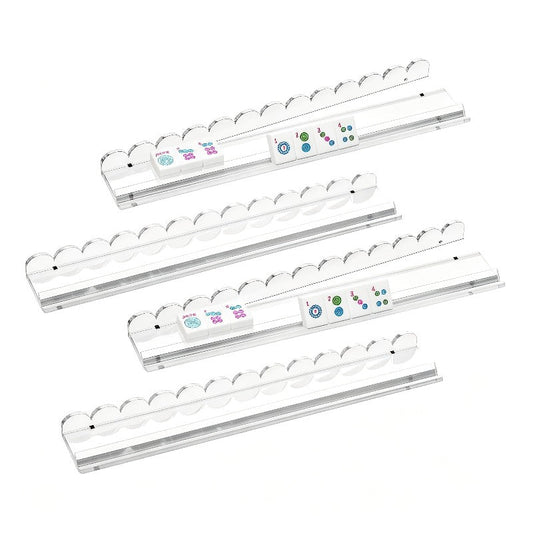 American Mahjong Disc Set 4 Pieces 20 Inch Transparent Acrylic Racks U-Shaped Push Plate Heavy Duty Non-Slip with Storage Bag Game Accessories for Mahjong Table