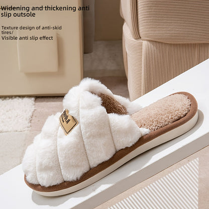 Pineapple Grain Contrast Color Plush Slippers - Unisex, Non-Slip, Warm & Cozy Slip-On Indoor Home Slippers for Autumn & Winter - US 4.5–14 - Ivory White, Pink Red, Light Grey, Royal Blue & Yellow