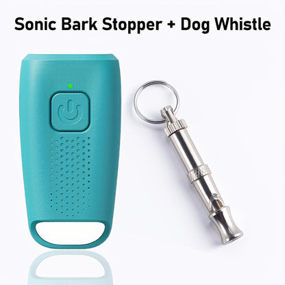 Automatic Dog Bark Control Device with Battery - Ultrasonic Anti Barking Deterrent, No Shock Humane Stop Barking Tool for Indoor Outdoor Use, Works on Small Large Dogs