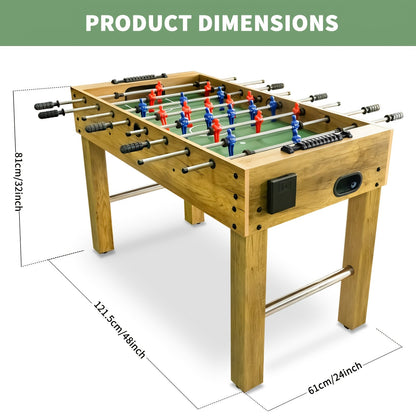 48-Inch Foosball Table Home Arcade Game for Adults & Families Indoor Outdoor Soccer Table with Manual Scorers – Yellow