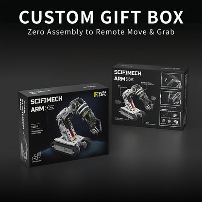 Robotic Arm Building Block Set 1468pcs Second Generation STEM Engineering Toy, DIY Mechanical Tech Robot Kit with Remote Control 8-Direction Gear Linkage Three-Claw Gripper for Kids Teens Adults