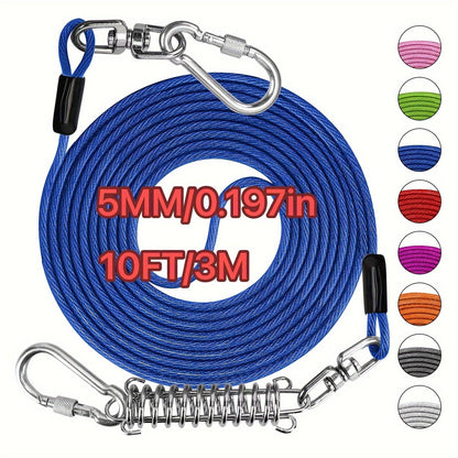 Heavy Duty Dog Leash 6 10 15 30 50 75 100 Feet Long Training Tie Out Cable for Large Dogs Up to 500 lbs Durable Bite-Resistant Yard Running Rope Lead