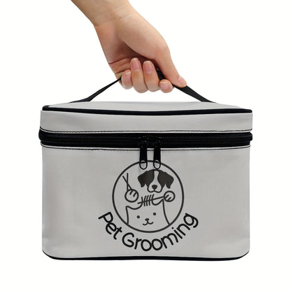 Pet Grooming Tool Storage Bag for Dogs & Cats – Portable Organizer with Handle & Double Zipper, Travel-Ready Dog Cat Grooming Kit Pouch, Ideal Gift for Pet Lovers