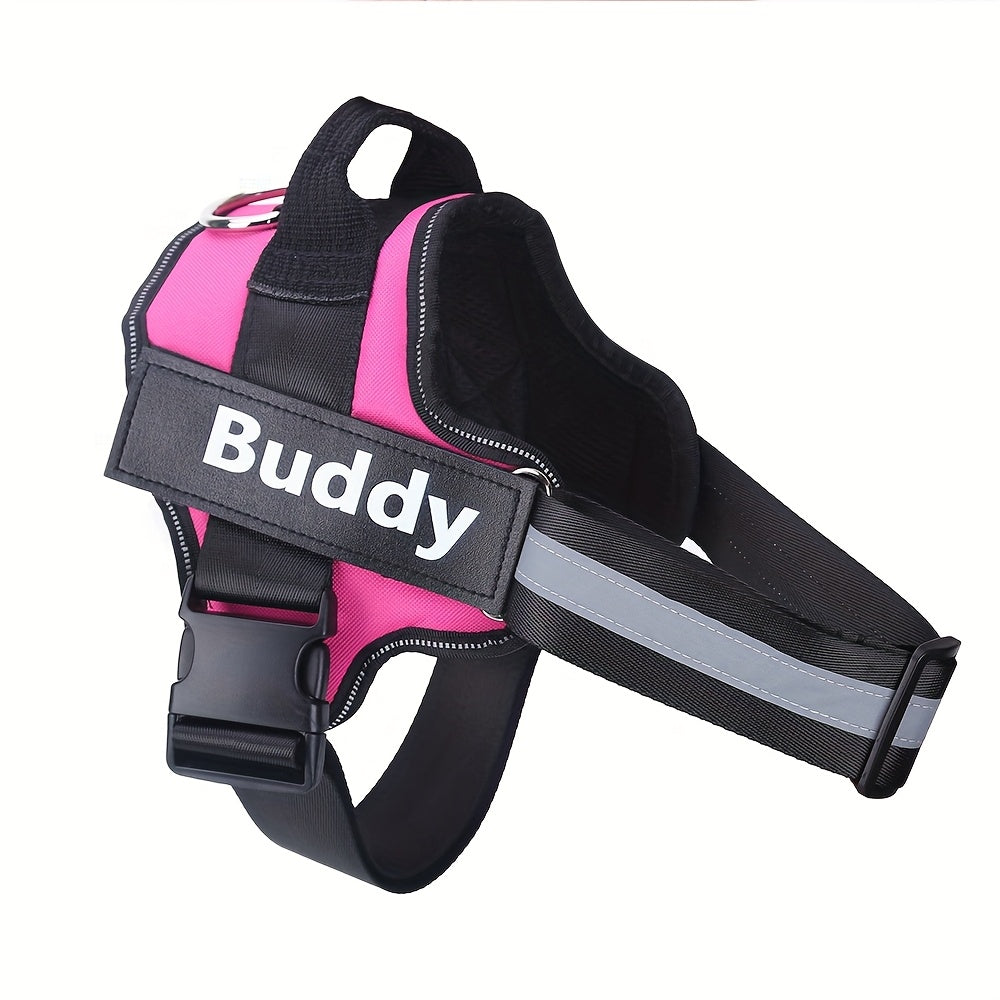 Personalized No-Pull Dog Harness Vest – Reflective Breathable Custom Name Pet Harness for Small to XXL Dogs, Outdoor Walk & Training Vest in 12 Colors Including American Flag & Camo