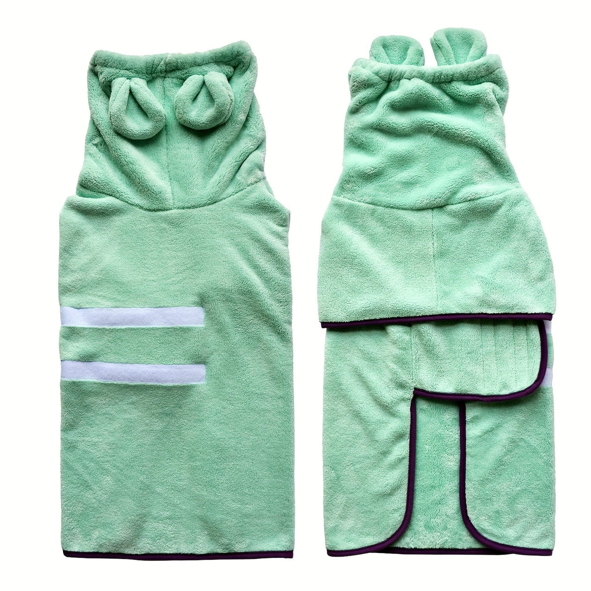 Hooded Dog Bathrobe Super Absorbent Quick-Dry Dog Robe with Hood Cozy Post-Bath Drying Coat Dog Pajamas XS S M L XL XXL 3XL 6 Colors Deep Blue Pink Green Light Blue Orange Grey