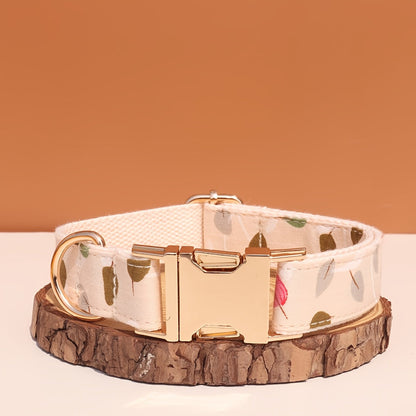 Personalized Dog Collar with ID Tag - Customizable Anti-Lost Pet Collar in 21 Styles, Adjustable XS to XL for Small Medium Large Dogs, Plaid Floral Dot Patterns, Engraved Contact Information