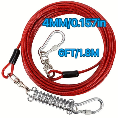 Heavy Duty Dog Leash 6 10 15 30 50 75 100 Feet Long Training Tie Out Cable for Large Dogs Up to 500 lbs Durable Bite-Resistant Yard Running Rope Lead