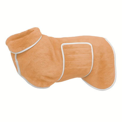 Quick-Dry Super Absorbent Dog Bathrobe Towel Coat for Dogs & Cats – Soft Adjustable Collar & Belly Strap, Fast-Drying Post-Bath Robe, Warm Winter Drying Coat for Small, Medium & Large Pets