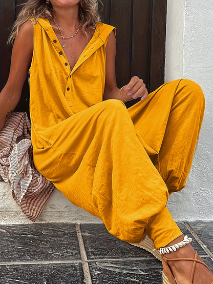 Women's Sleeveless Hooded Long Jumpsuit Joggers Casual One-Piece Romper Lounge Athleisure Relaxed Fit Spring Summer S M L XL XXL