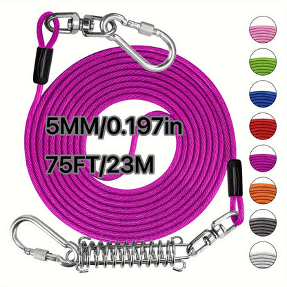 Heavy Duty Dog Leash 6 10 15 30 50 75 100 Feet Long Training Tie Out Cable for Large Dogs Up to 500 lbs Durable Bite-Resistant Yard Running Rope Lead