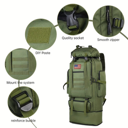 100L Tactical Backpack Large Capacity Molle Hiking Backpack with Multiple Compartments & Ergonomic Straps - Heavy Duty for Camping, Travel, Trekking & Outdoor Adventures