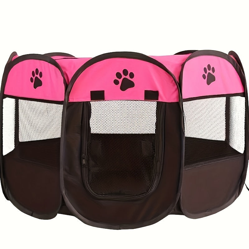 Portable Foldable Pet Playpen for Dogs Cats Rabbits – Octagon Puppy Playpen Indoor Outdoor, 8-Panel Exercise Pen for Small Medium Animals, Easy Setup No Tools Required