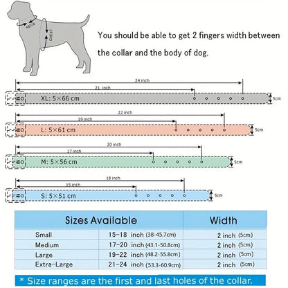 Spiked Studded Dog Collar with Leash Set – Rivet PU Leather Dog Collar for Training & Walking, Punk Rock Style Collar for Small Medium Large Dogs, Adjustable Heavy Duty with Metal Buckle