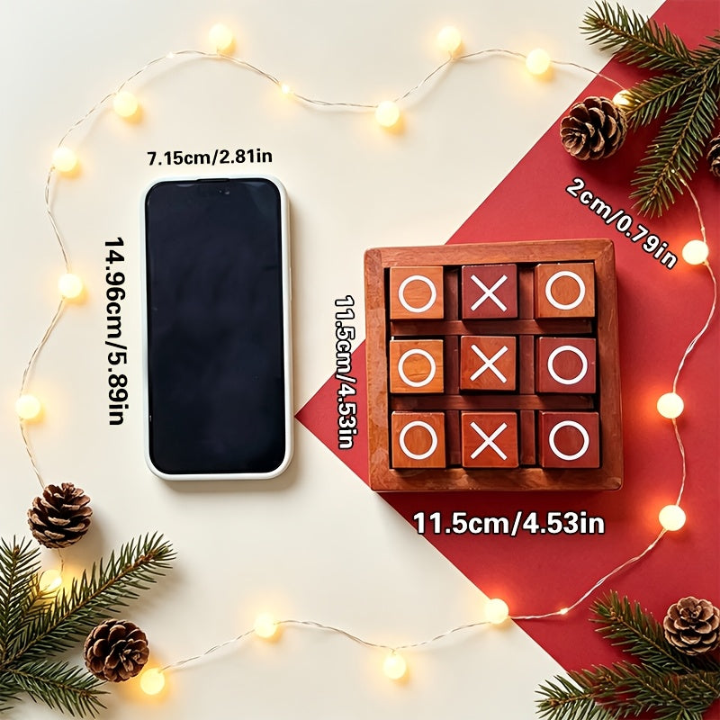 Wooden Tic-Tac-Toe XO Board Game for Kids – 2-Player Strategy Game, Focus & Logical Thinking Toy, Parent-Child Interactive Educational Gift