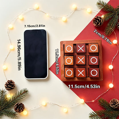 Wooden Tic-Tac-Toe XO Board Game for Kids – 2-Player Strategy Game, Focus & Logical Thinking Toy, Parent-Child Interactive Educational Gift