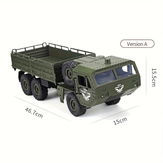 1/12 Scale RC Military Truck 6x6 All-Terrain Crawler with Metal Frame & Dual Differential – Remote Control Heavy Duty Army Truck for Boys, Kids Christmas Gift & Room Decor