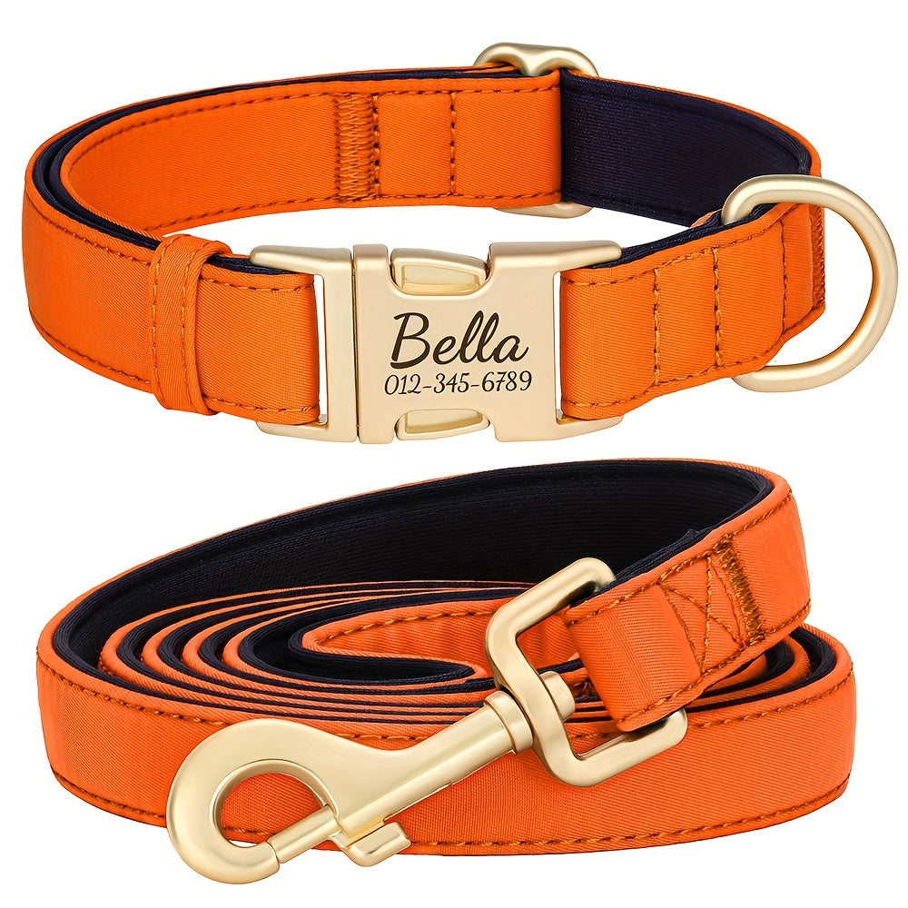 Customizable Nylon Dog Collar with Quick-Dry Diving Cloth Lining – Soft Comfortable Durable Collar for Small Medium Large Dogs – Personalized ID Info Dog Collar for Daily Walking & Outdoor Activities
