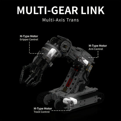 Robotic Arm Building Block Set 1468pcs Second Generation STEM Engineering Toy, DIY Mechanical Tech Robot Kit with Remote Control 8-Direction Gear Linkage Three-Claw Gripper for Kids Teens Adults