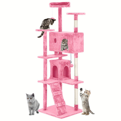 Multi-Level Cat Tree Tower with Scratching Post – Indoor Kitten Activity Center Playhouse, Easy to Assemble, Available in 22"/54"/60"/70" Heights & 7 Colors, Perfect Cat Gift