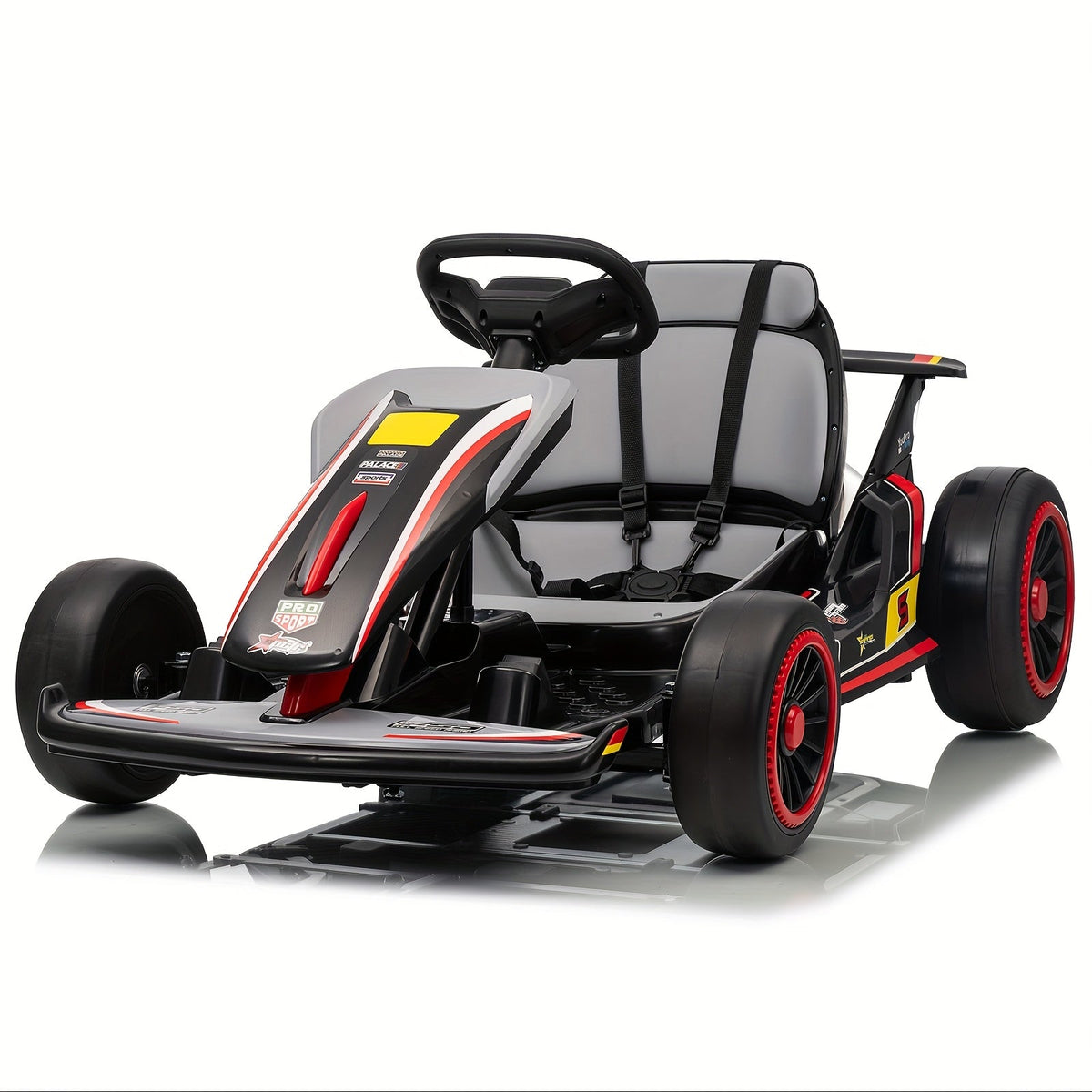 MUKIDY 24V Electric Go-Kart for Kids - 250W Drift Cart for Ages 6-12, All-Terrain EVA Wheels, 5-Point Safety Belt, Soft Start, Music & Horn, Battery Powered Outdoor Ride-On Toy | Best Gift for Boys Girls