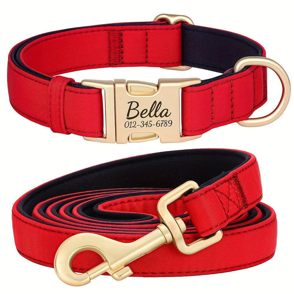 Customizable Nylon Dog Collar with Quick-Dry Diving Cloth Lining – Soft Comfortable Durable Collar for Small Medium Large Dogs – Personalized ID Info Dog Collar for Daily Walking & Outdoor Activities