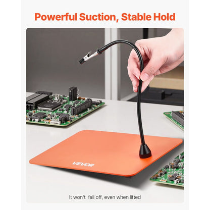 VEVOR Magnetic Helping Hands Soldering Station with 4 Gooseneck Arms 6 PCB Holders & 360° Hot Air Gun Holder Heavy-Duty Steel Base for Electronics PCB Wiring & Crafts