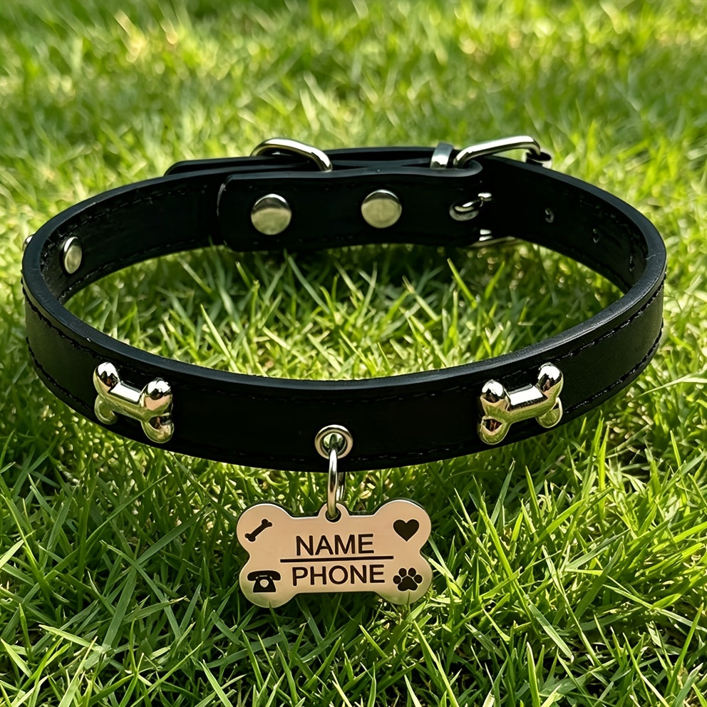Custom Engraved Dog Collar with Free Personalized ID Tag Adjustable Anti-Lost Pet Collar for Small Medium Dogs and Cats Durable Premium Material
