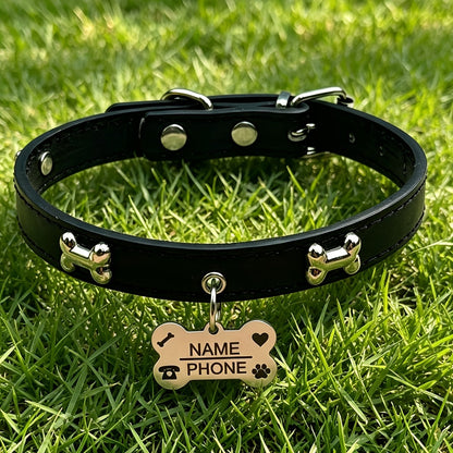 Custom Engraved Dog Collar with Free Personalized ID Tag Adjustable Anti-Lost Pet Collar for Small Medium Dogs and Cats Durable Premium Material