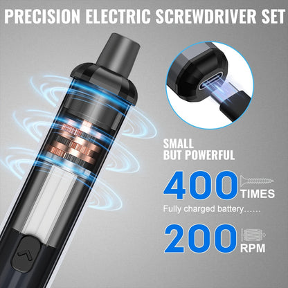 68-in-1 Electric Screwdriver Set - Ergonomic Design, Precision Control, Convenient Storage for Home Repairs, DIY & Professional Use - Gray