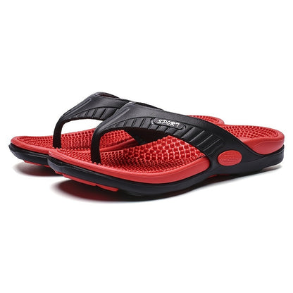 Acupressure Massage Flip-Flops - Arch Support, Shock-Absorbing & Non-Slip - Unisex Indoor, Outdoor & Beach Sandals - US 8–12 - Orange Red, Green, Red, Black, Khaki & Brown
