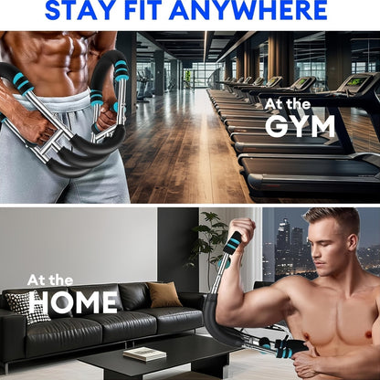 Arm Strength Trainer Chest Expander 3-Bar 3-Level Adjustable Resistance Tubes Portable Detachable Forearm Strengthener Home Gym Workout Device for Muscle Building Upper Body Training
