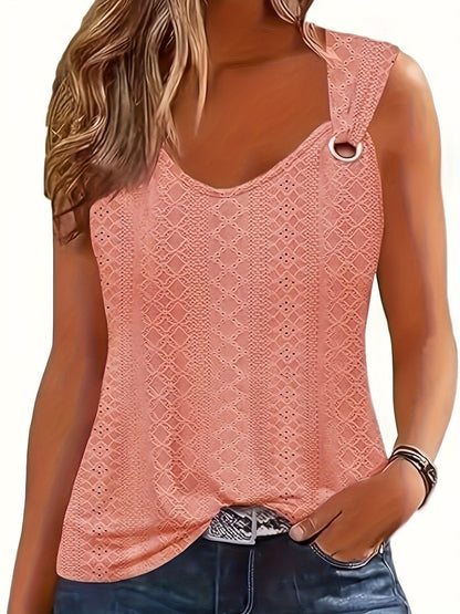 Women's V-Neck Sleeveless Tank Top – Casual Loose Comfortable Summer Vest, Trendy Lightweight Tops for Women, 5 Colors, Sizes S-XL, Everyday Casual Wear
