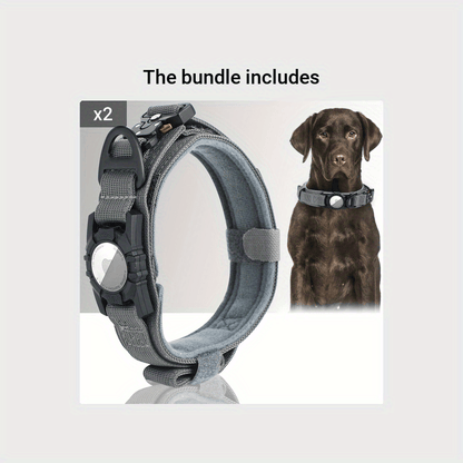 Tactical Dog Collar with GPS Holder - Military Style Heavy Duty Nylon Collar for All Breeds, Adjustable Secure Fit Training Collar, 5 Colors 4 Sizes (M/L/XL) for Large & Medium Dogs