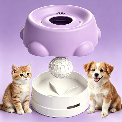 Slow Feeder Bowl for Dogs & Cats - Fun Rolling Ball Puzzle Feeder & Portion Control Dispenser, Controls Eating Speed, Prevents Bloat, Ideal for Senior Dogs & Picky Eaters