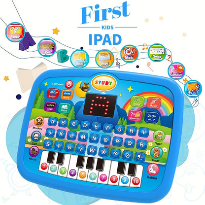 Multifunctional Educational Learning Machine for Toddlers, English Alphabet Numbers Music Animal Sounds Piano Keys Early Learning Toy, Interactive Bilingual Teaching Tablet for Kids Age 1-5, Best Birthday Gift