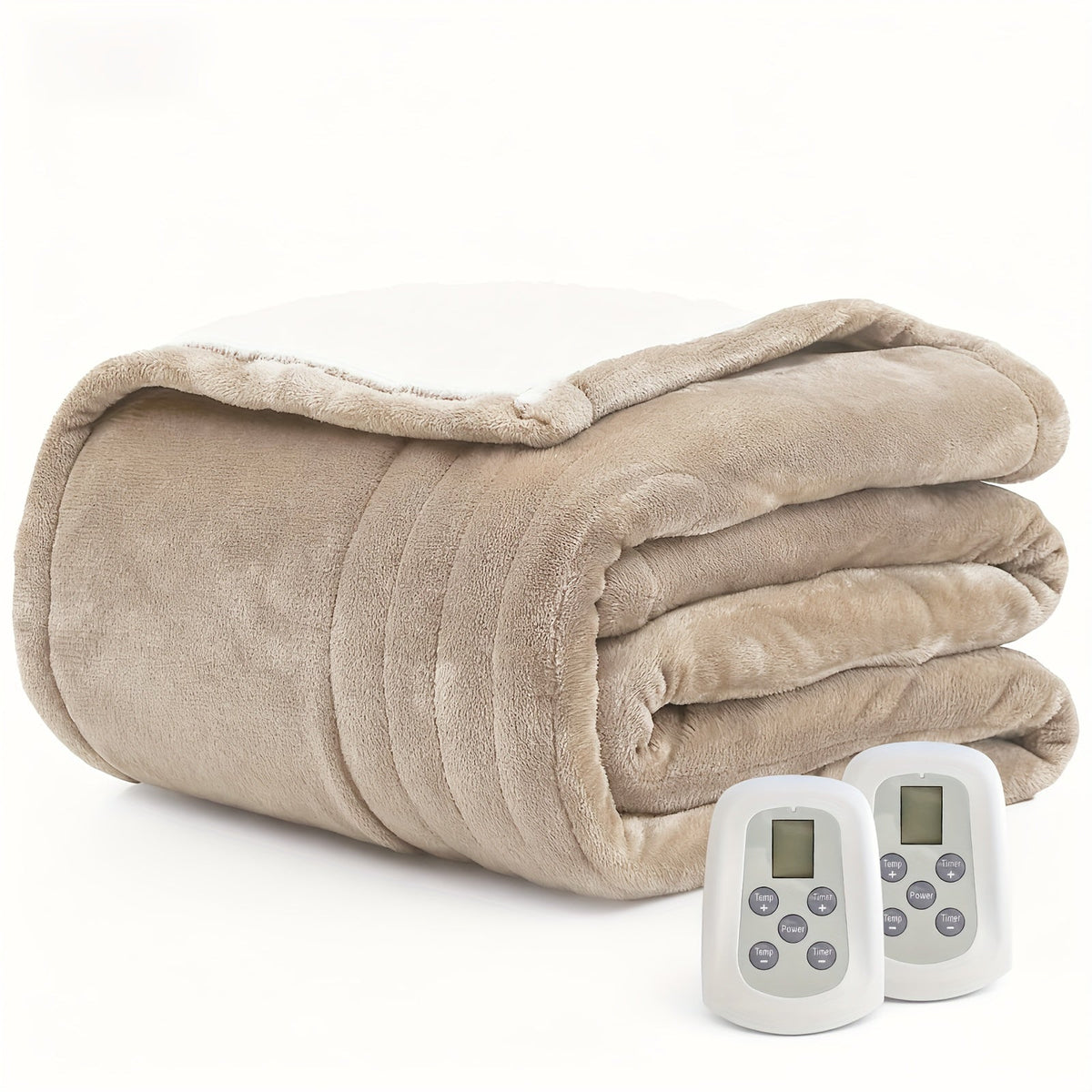 Electric Heated Blanket with Dual Control - 10 Heat Levels, 10-Hour Auto-Off, Overheat Protection, Soft Flannel, Fast Heating, Machine Washable - 4 Sizes & 4 Colors