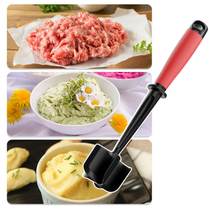 Meat Chopper with 5 Curved Blades - Heat Resistant Non-Stick Ground Beef Masher & Hamburger Smasher - Mix & Chop Kitchen Tool - Blue Black, Reddish Black & Black