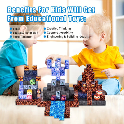 100pcs Magnetic Building Blocks Mechanical Guard STEM Construction Toy Set for Kids Creative Magnet Building Kit Birthday Christmas Easter Gift for Boys Girls Ages 6+